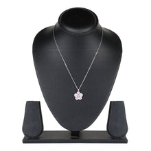 Load image into Gallery viewer, Luxury Silver Pink Crystal Flower Pendant Necklace – Elegant Cherry Blossom Charm