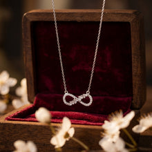 Load image into Gallery viewer, Silver Infinity Pendant Necklace with Cubic Zirconia