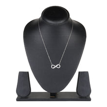 Load image into Gallery viewer, Silver Infinity Pendant Necklace with Cubic Zirconia