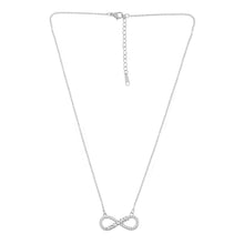 Load image into Gallery viewer, Silver Infinity Pendant Necklace with Cubic Zirconia