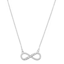 Load image into Gallery viewer, Silver Infinity Pendant Necklace with Cubic Zirconia