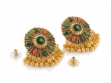 Load image into Gallery viewer, Antique Gold Mandala Chandelier Earrings