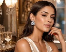 Load image into Gallery viewer, Golden/Silver Double Twisted Hoop Earrings