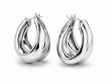 Load image into Gallery viewer, Golden/Silver Double Twisted Hoop Earrings