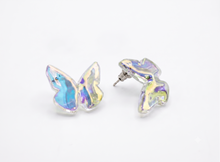 Load image into Gallery viewer, Holographic Acrylic Butterfly Stud Earrings