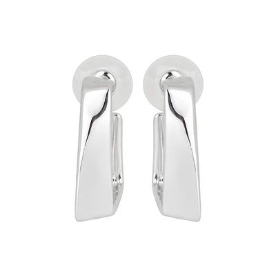 Silver Square Hoop Earrings