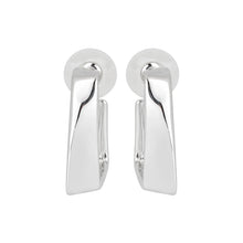 Load image into Gallery viewer, Silver Square Hoop Earrings