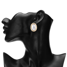 Load image into Gallery viewer, Textured Gold Pearl Studs