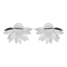 Load image into Gallery viewer, Silver Lotus Petal Stud Earrings