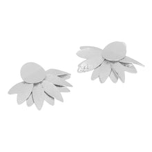 Load image into Gallery viewer, Silver Lotus Petal Stud Earrings