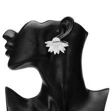 Load image into Gallery viewer, Silver Lotus Petal Stud Earrings