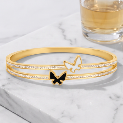 Gold Butterfly Duo Bangle