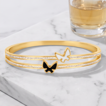Load image into Gallery viewer, Gold Butterfly Duo Bangle