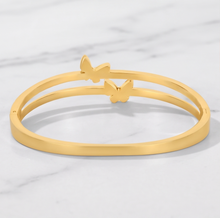 Load image into Gallery viewer, Gold Butterfly Duo Bangle