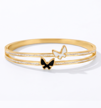 Load image into Gallery viewer, Gold Butterfly Duo Bangle