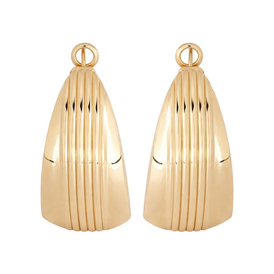 Gold Ribbed Hoop Earrings