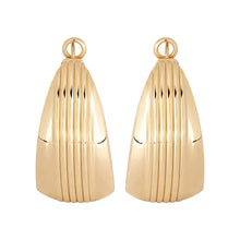 Load image into Gallery viewer, Gold Ribbed Hoop Earrings