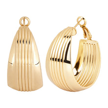Load image into Gallery viewer, Gold Ribbed Hoop Earrings