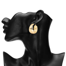 Load image into Gallery viewer, Gold Ribbed Hoop Earrings