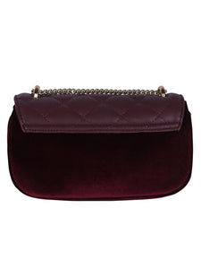 Pearl Detail Quilted Sling-Maroon