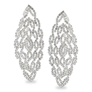 GLITTERING STUDDED LACE DESIGN PARTY EARRINGS