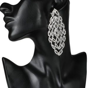 GLITTERING STUDDED LACE DESIGN PARTY EARRINGS