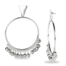Load image into Gallery viewer, CLASSIC SILVER HOOPS WITH METAL BEAD DANGLERS