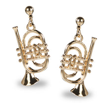 Load image into Gallery viewer, TRUMPET SHAPED GOLD DROP EARRINGS