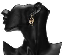 Load image into Gallery viewer, TRUMPET SHAPED GOLD DROP EARRINGS