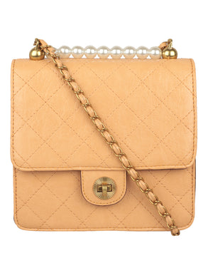 APRICOT SLING BACK WITH GOLD CHAIN