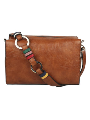 BROWN TAN SLING BAG