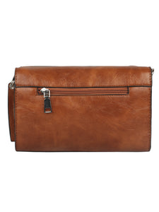 BROWN TAN SLING BAG