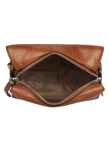 BROWN TAN SLING BAG