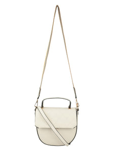 WHITE SLING BAG WITH RAINBOW STRAP
