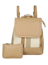 Load image into Gallery viewer, APRICOT STRIPED WOMENS BACKPACK