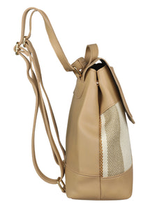 APRICOT STRIPED WOMENS BACKPACK