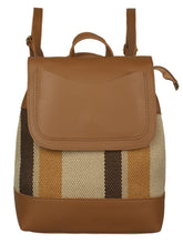 Load image into Gallery viewer, CAMEL STRIPED WOMENS BACKPACK