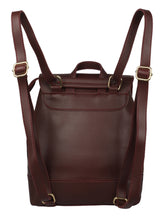 Load image into Gallery viewer, BURGUNDY STRIPED WOMENS BACKPACK