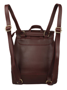 BURGUNDY STRIPED WOMENS BACKPACK