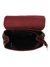 Load image into Gallery viewer, BURGUNDY STRIPED WOMENS BACKPACK