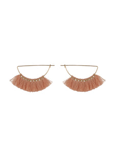 Peach Thread Tassel Earrings