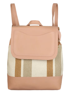 PINK STRIPED WOMENS BACKPACK