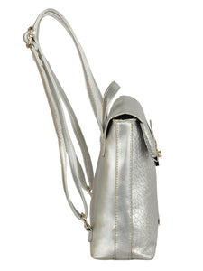 SILVER CROC FINISH WOMENS BACKPACK WITH FLAP