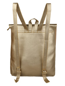 GOLD WOMENS BACKPACK WITH FLAP