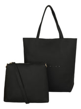 Load image into Gallery viewer, 2 IN 1 BLACK WOMENS TOTE BAG