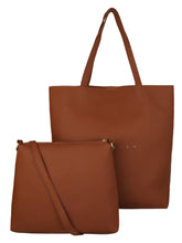 Load image into Gallery viewer, 2 IN 1BROWN WOMENS TOTE BAG