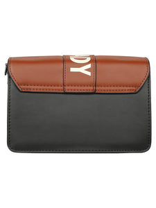 A SUPER CHIC BROWN AND BLACK SLING BAG