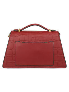 TEXTURED CROC RED LEATHER FORMAL SLING