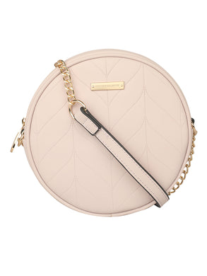 SUPER EXOTIC CIRCULAR BEIGE SLING BAG