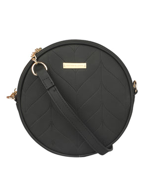 SUPER EXOTIC CIRCULAR BLACK SLING BAG